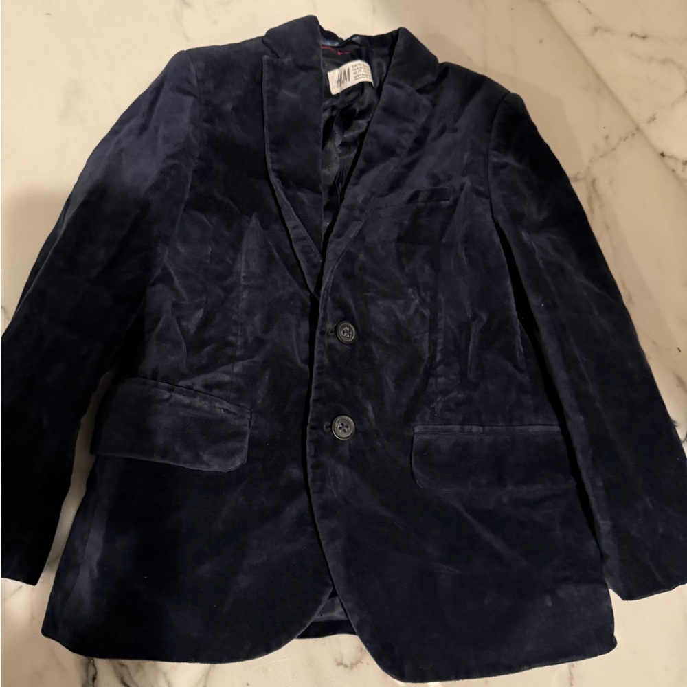 H&M Navy Velvet Kids Blazer
